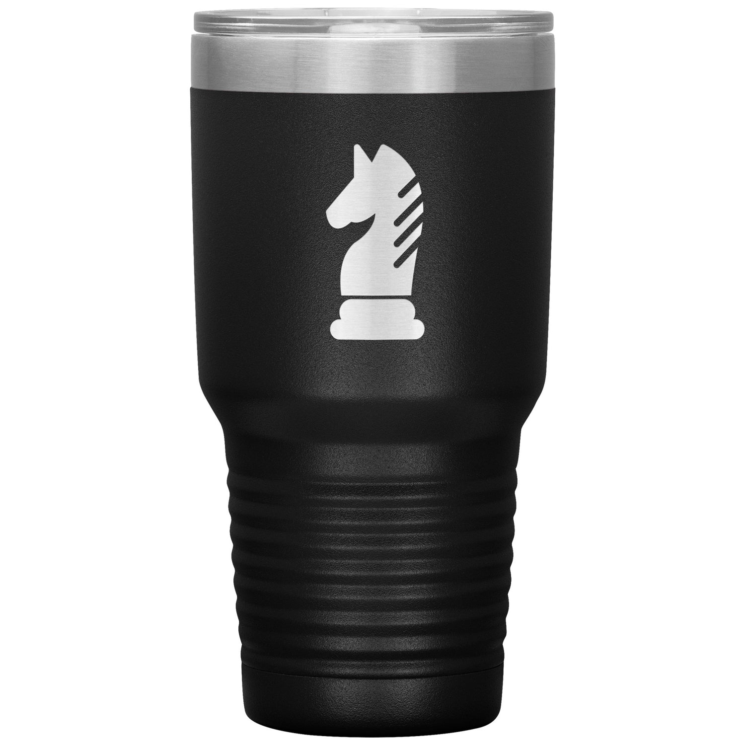 Laser etched Knight 30 Ounce stainless steel Vacuum insulated hot and cold beverage Tumbler