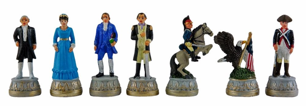 American War of Independence Hand-Painted Chessmen – Museum-Quality Resin Figurines