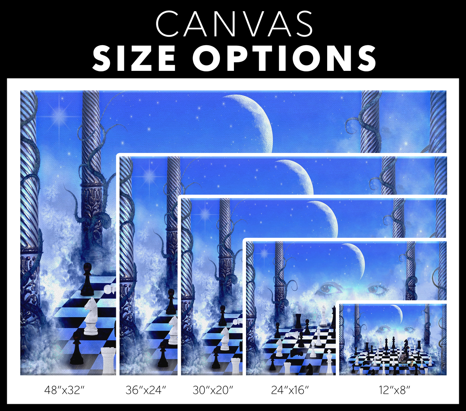 Fantasy Chess Rectangle Gallery Canvas wall art