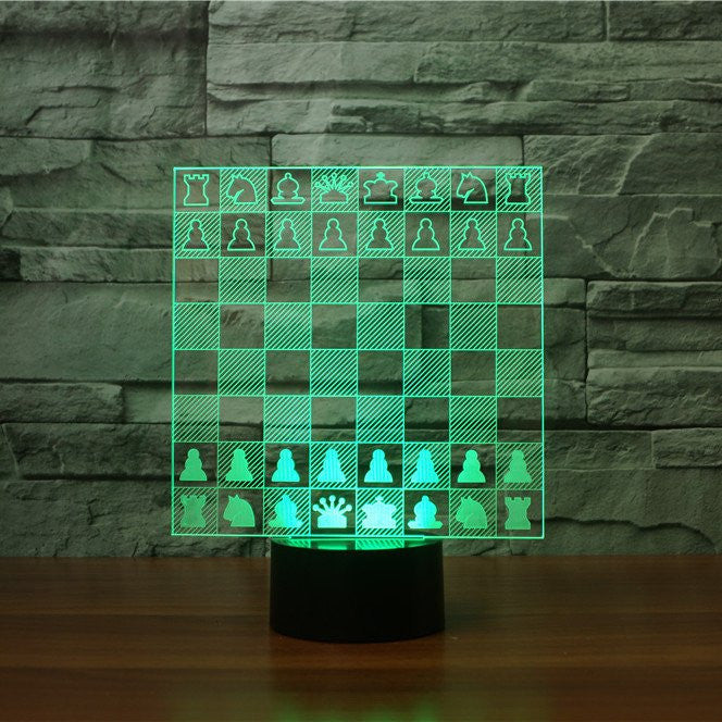 Three Dimensional Chess Game LED Art Lamp