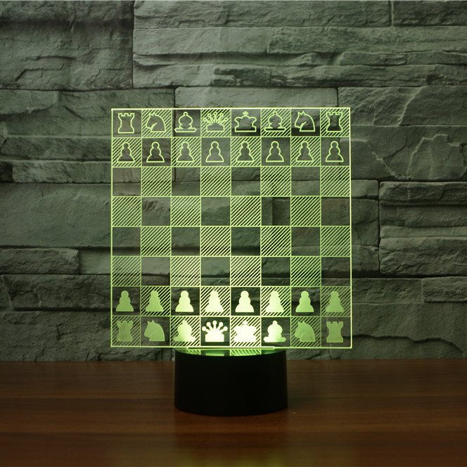 Three Dimensional Chess Game LED Art Lamp