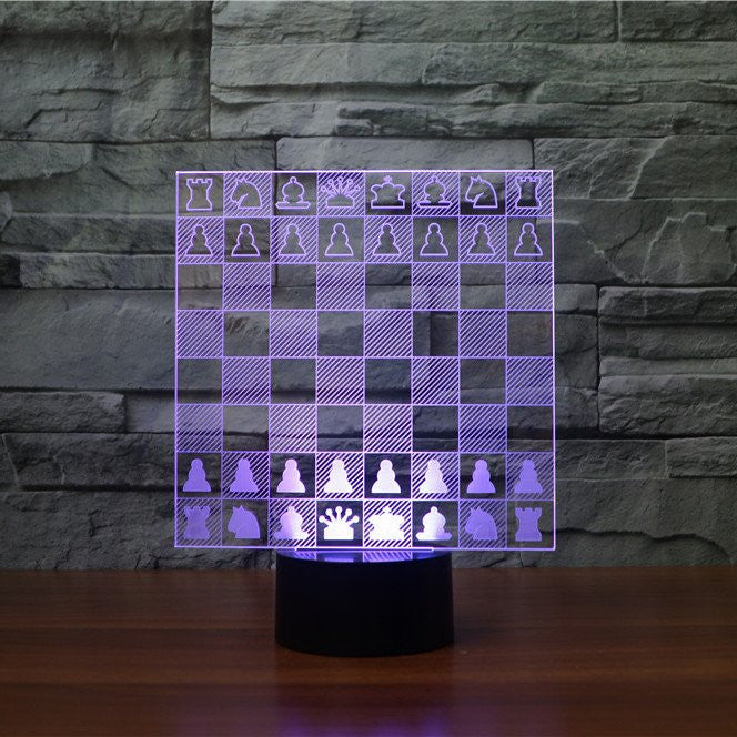 Three Dimensional Chess Game LED Art Lamp