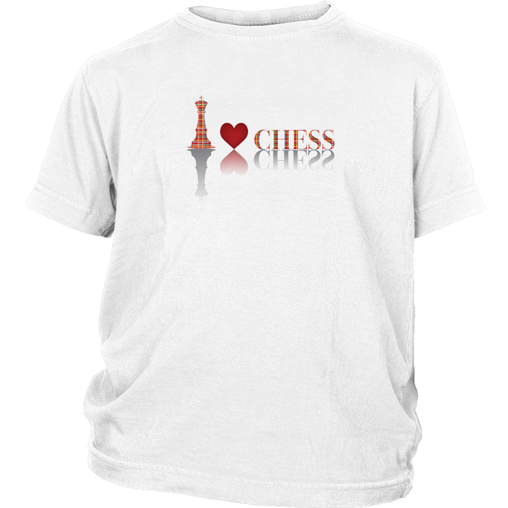 I heart Chess - I love Chess plaid reflective design - Youth T-Shirt