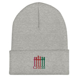 Chess Pieces Spelled Cuffed Beanie