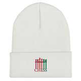 Chess Pieces Spelled Cuffed Beanie