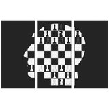 Cranium head chess board - 3 Piece Canvas wall art
