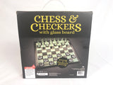Clear and Frosted Chess Pieces with Glass Board