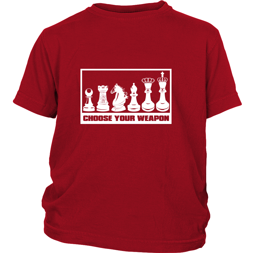 Choose your weapon - youth chess T-shirt