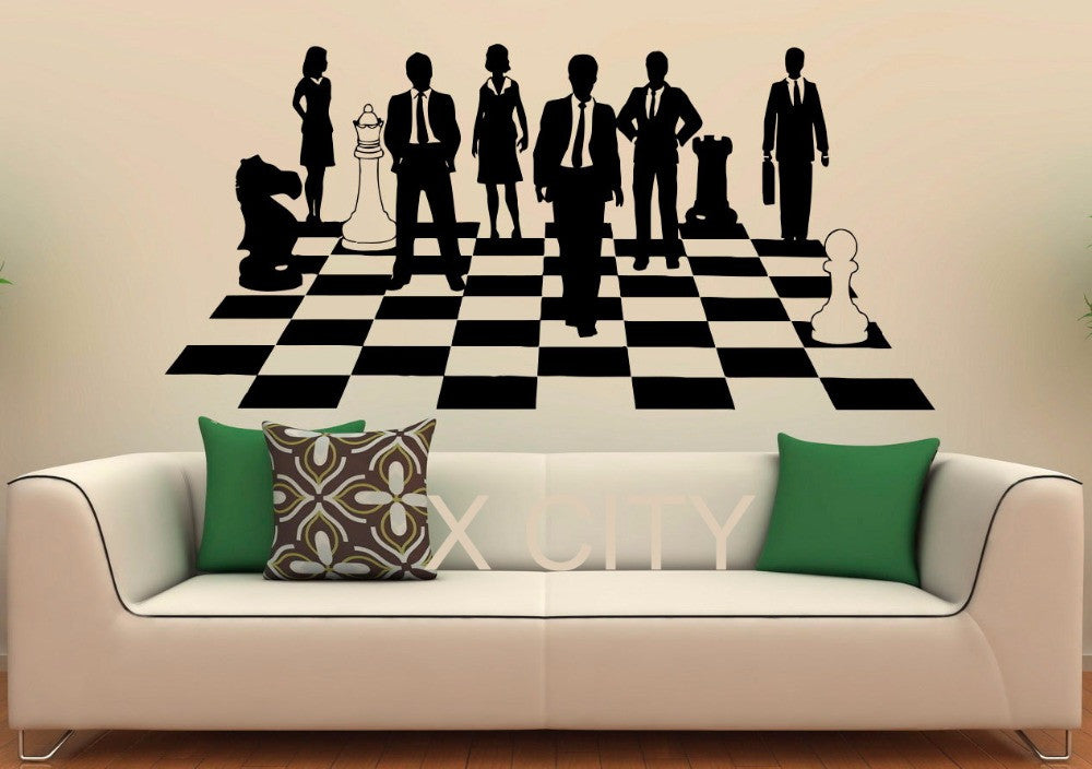 Chess Game Sticker Strategy Board Show Decals Vinyl Office Home Interior Design