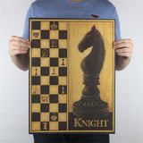 Vintage chess kraft paper retro wall sticker art