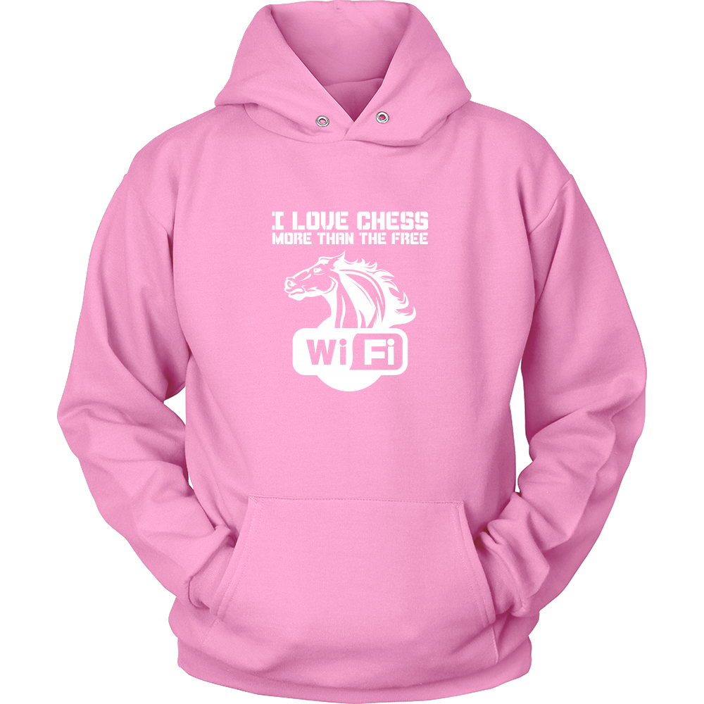 I love chess more than free wi-fi - Unisex Hoodie