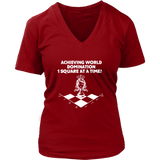 Achieving world domination one square at a time - District Womens V-Neck Chess T-Shirt