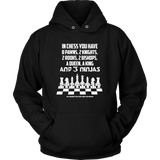8 Pawns, 2 knights, 2 rooks , 2 bishops, a queen , a king and 3 ninjas - Unisex Hoodie