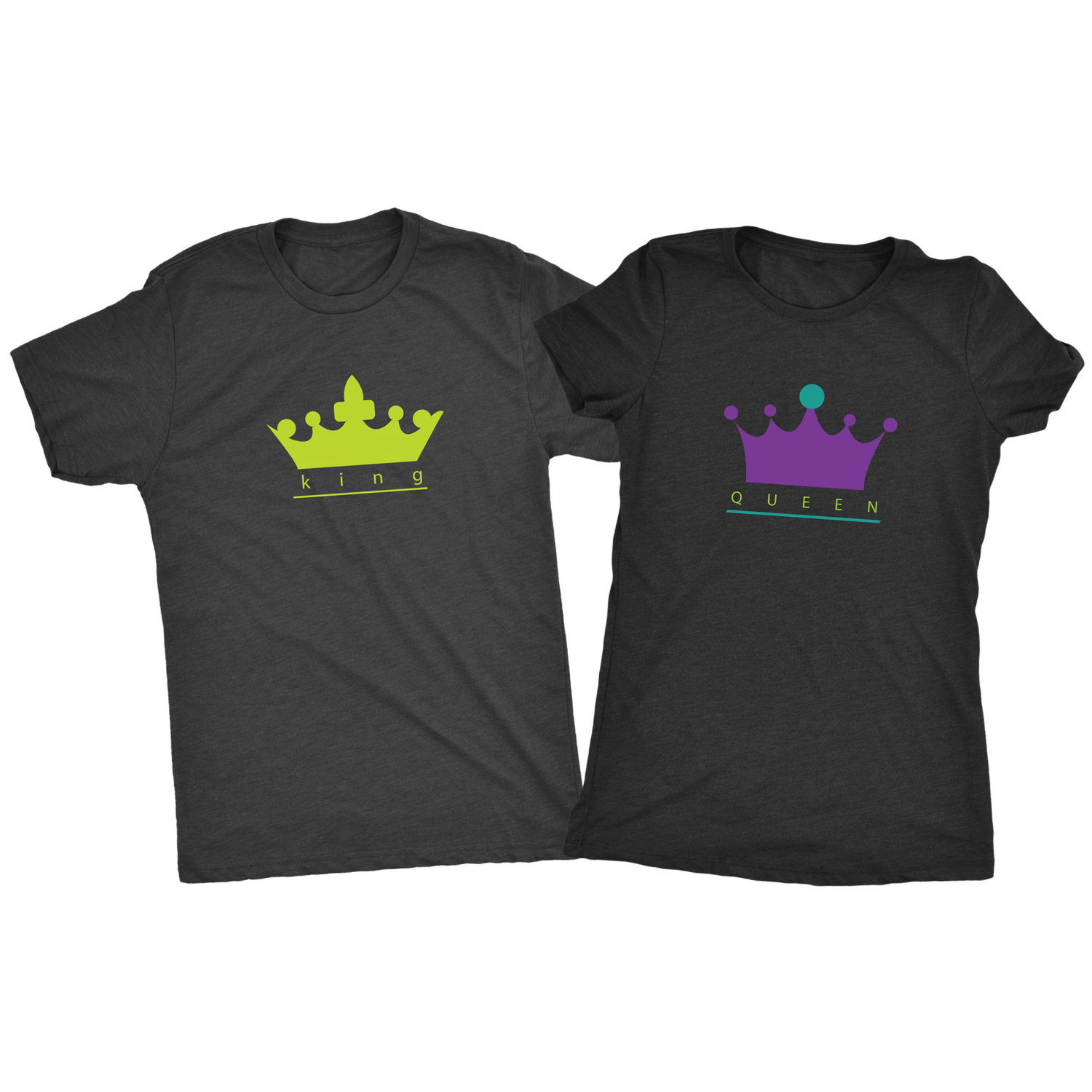 King and Queen Matched Triblend Vintage Black T-Shirt
