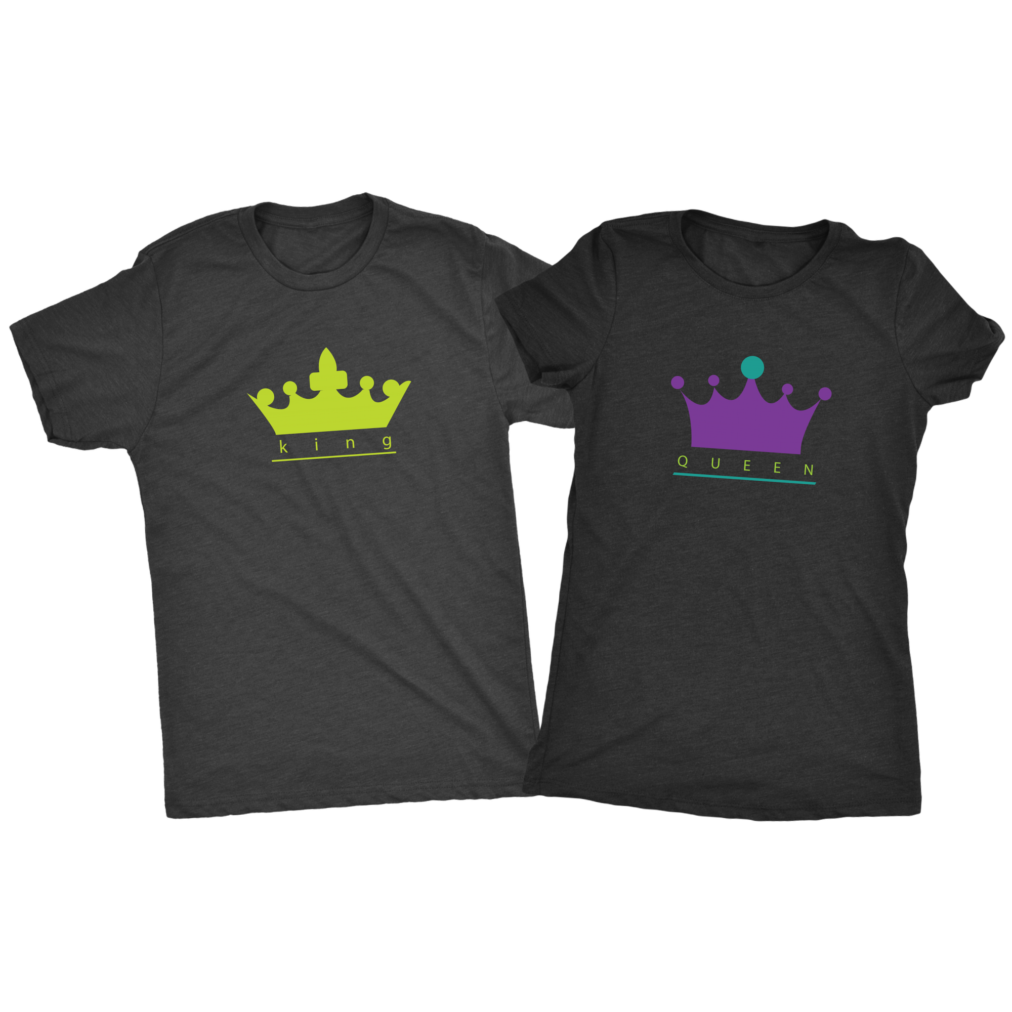 King and Queen Matched Triblend Vintage Black T-Shirt