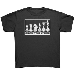 Choose_your_weapon_-_youth_chess_T-shirt_Black_Mockup.png