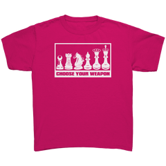 Choose_your_weapon_-_youth_chess_T-shirt_Heliconia_Mockup.png