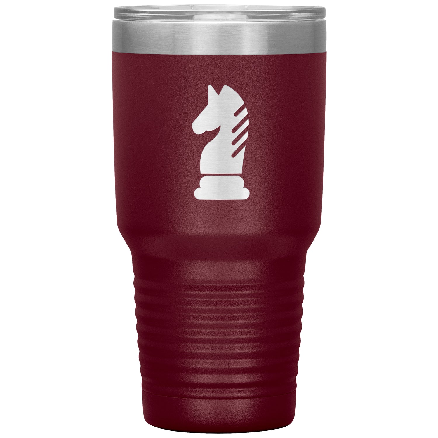 Laser etched Knight 30 Ounce stainless steel Vacuum insulated hot and cold beverage Tumbler