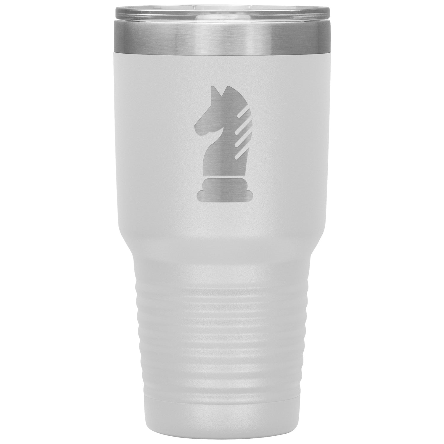 Laser etched Knight 30 Ounce stainless steel Vacuum insulated hot and cold beverage Tumbler