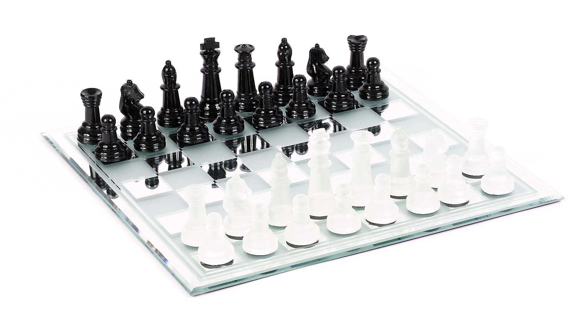 Glass Chess Board with 3 inch king