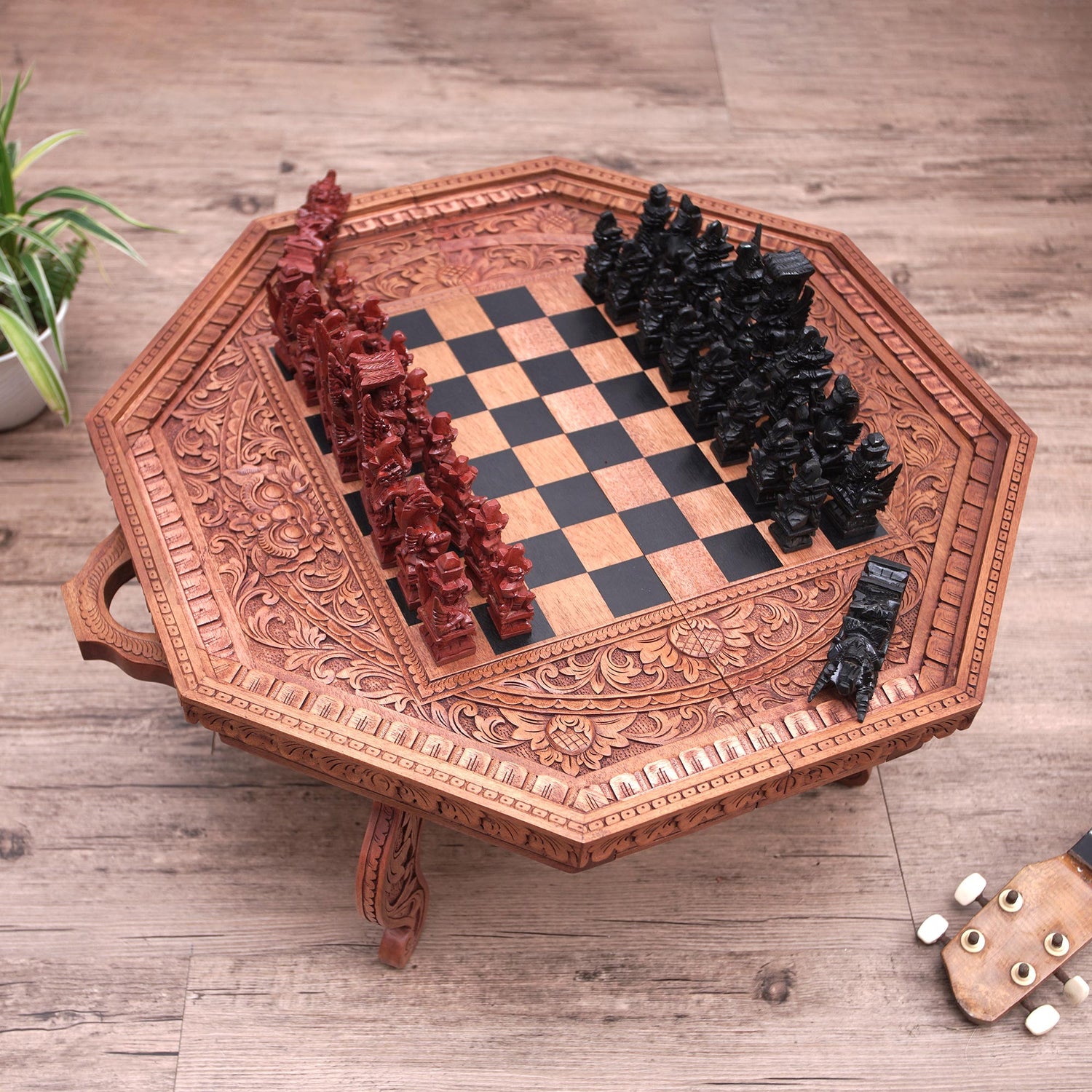 Wood chess set, 
