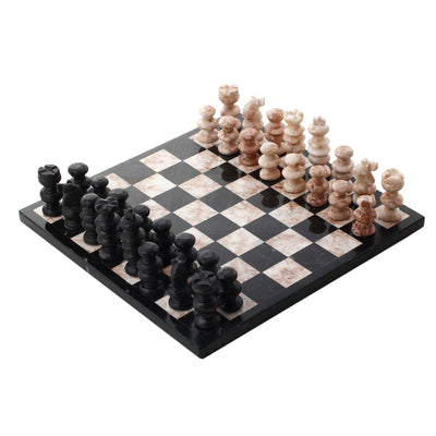 "Glorious Battle" Handcrafted Mexican Marble Chess Set
