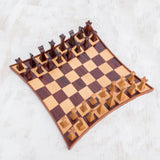 Hand-Crafted Tempisque and Rosewood Chess Set