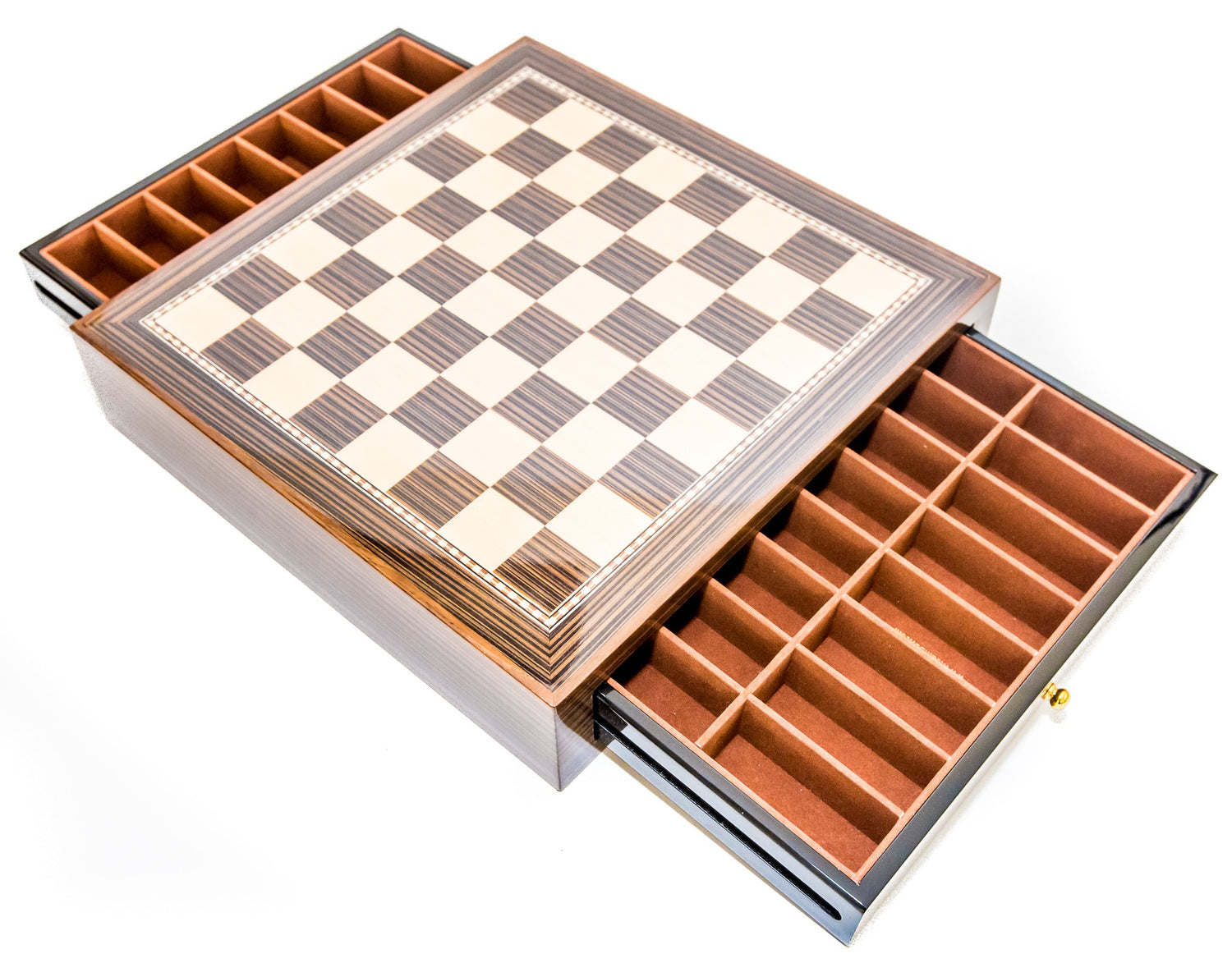 American Civil War Hand-Painted Chess Set with Deluxe Storage Board