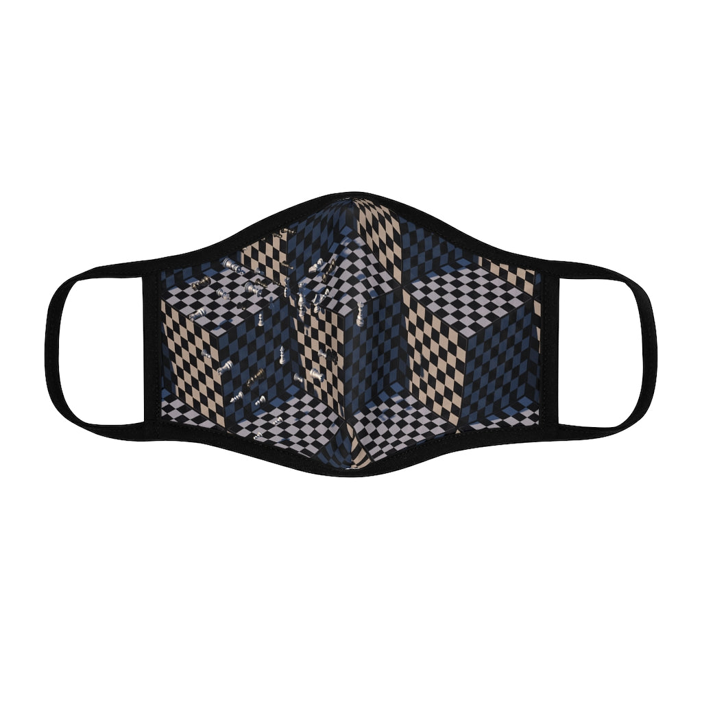 3 Dimensional chess cubes Fitted Polyester Face Mask