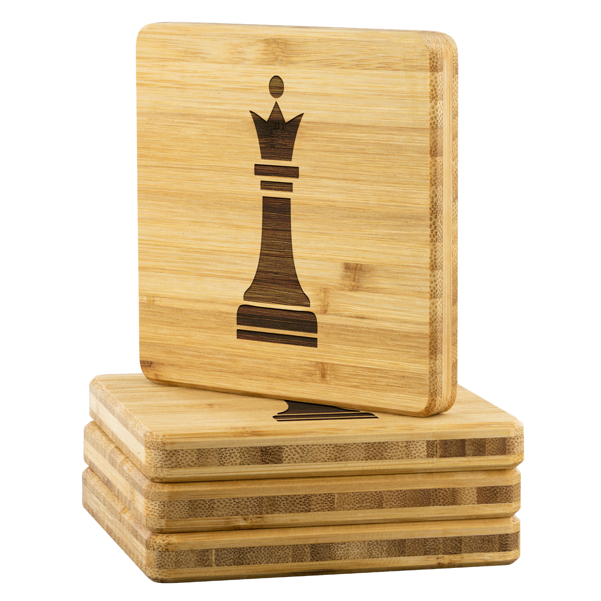 Chess Queen Bamboo Coaster
