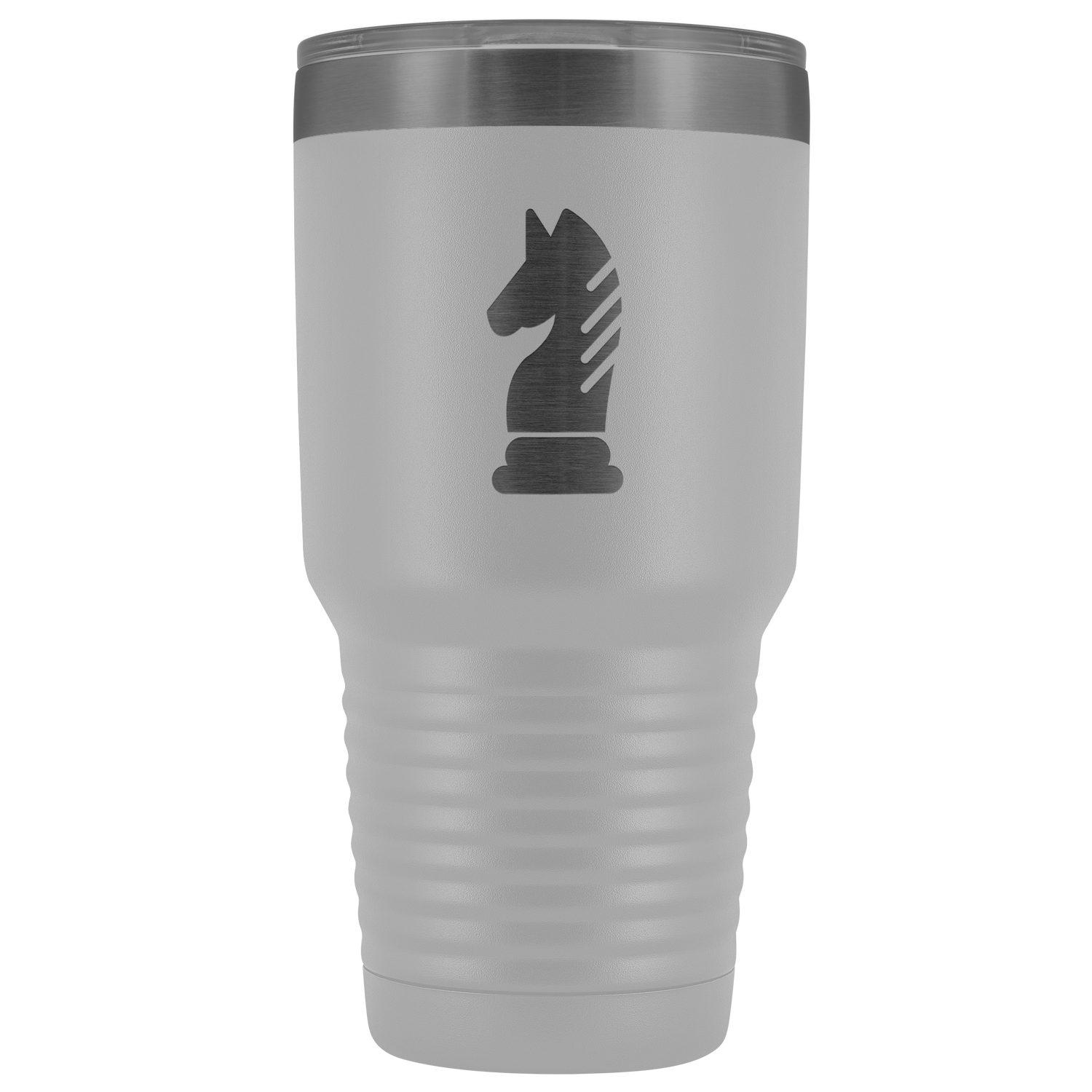 Laser etched Knight 30 Ounce stainless steel Vacuum insulated hot and cold beverage Tumbler