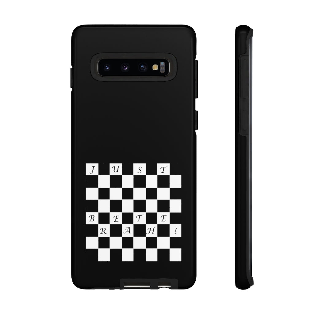 Just Breathe - Chess board pattern - Premium Tough Phone Case