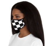 Chess board squares Fitted Polyester Face Mask