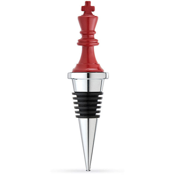 Chess King Chrome Bottle Stopper