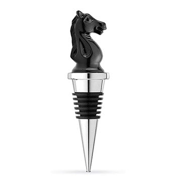 Chess Knight Chrome Bottle Stopper