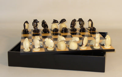 Tagua Nut Chess Set With Wooden Chess Chest