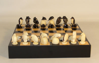 Tagua Nut Chess Set With Wooden Chess Chest