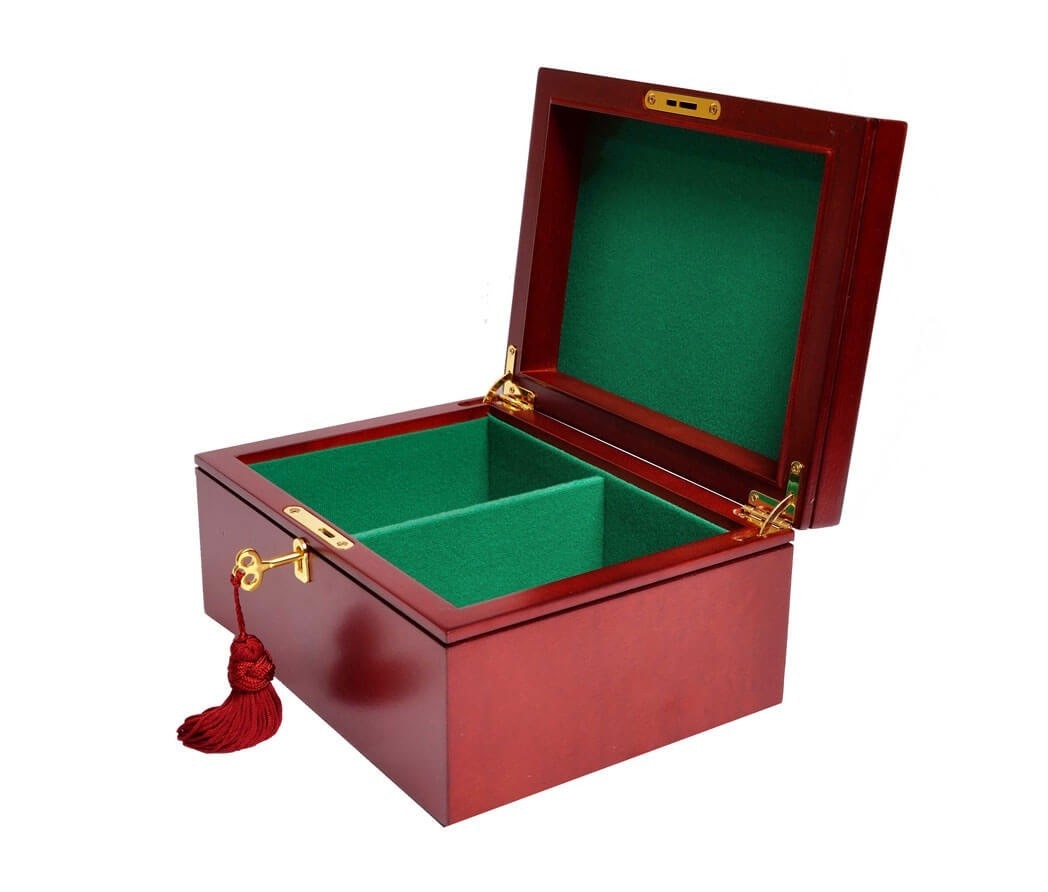 Premium Wooden Chess Box - Red Burl