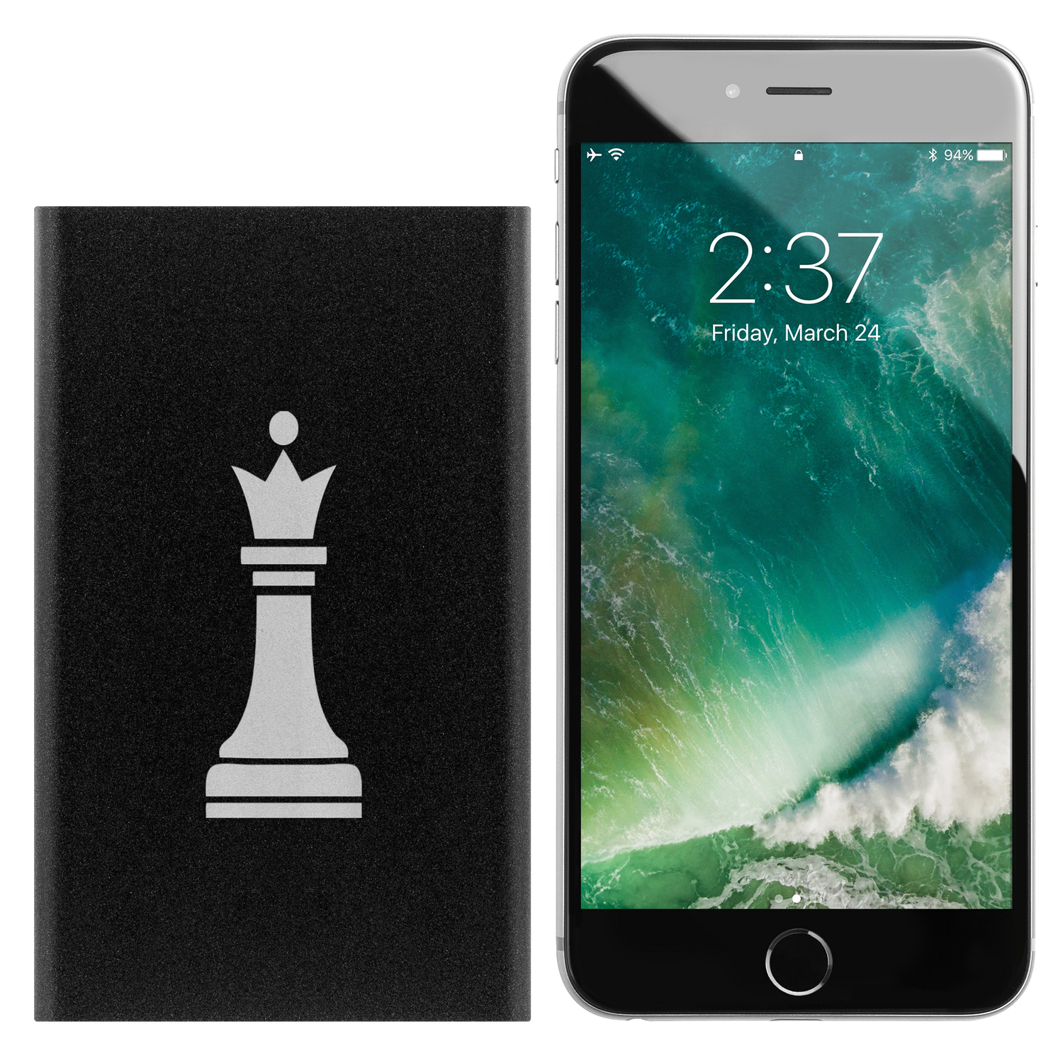 Chess Queen laser etched Lithium-Ion power bank