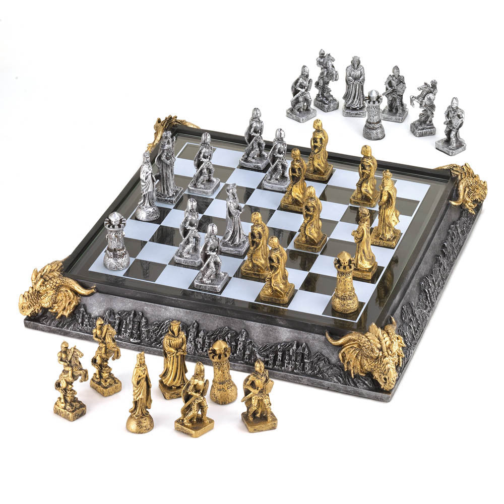 Medieval Knights and Dragons Chess Set