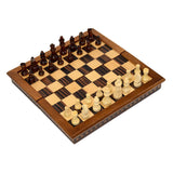 Folding Wooden Chess Set With Decorative Trim