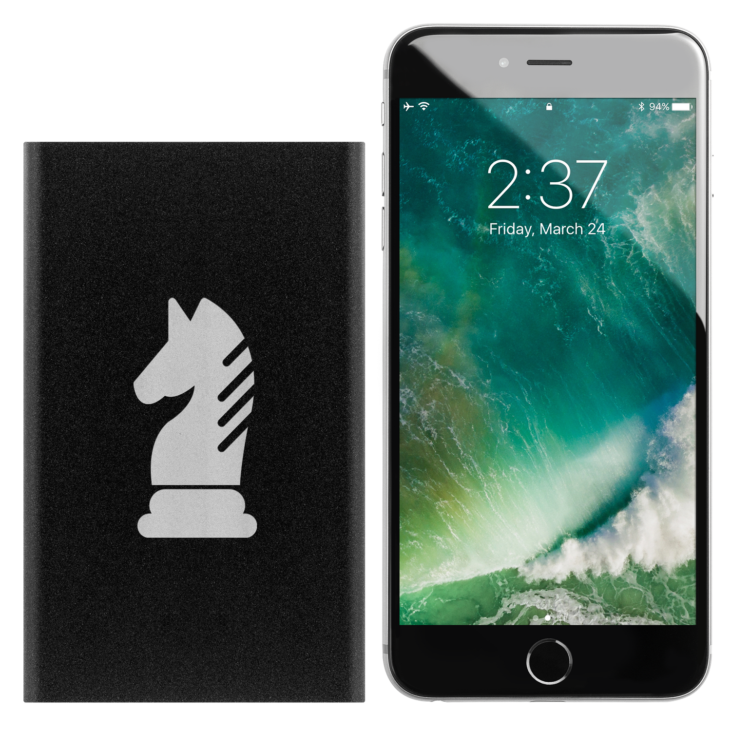 Chess Knight laser etched Lithium-Ion power bank