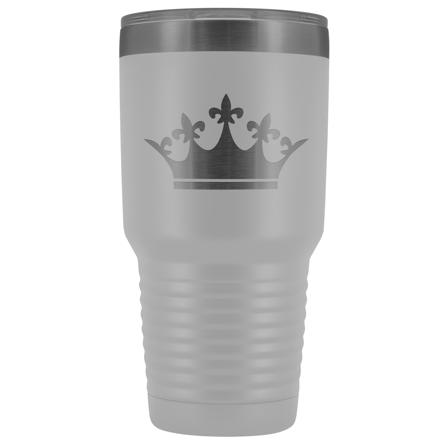 Laser etched Queen Tiara 30 Ounce stainless steel Vacuum insulated hot and cold beverage Tumbler