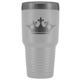 Laser etched Queen Tiara 30 Ounce stainless steel Vacuum insulated hot and cold beverage Tumbler