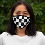 Chess board squares Fitted Polyester Face Mask