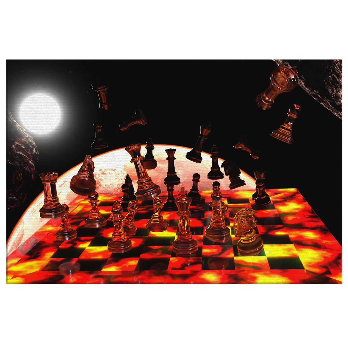 Space Chess - Rectangle Gallery Canvas Art
