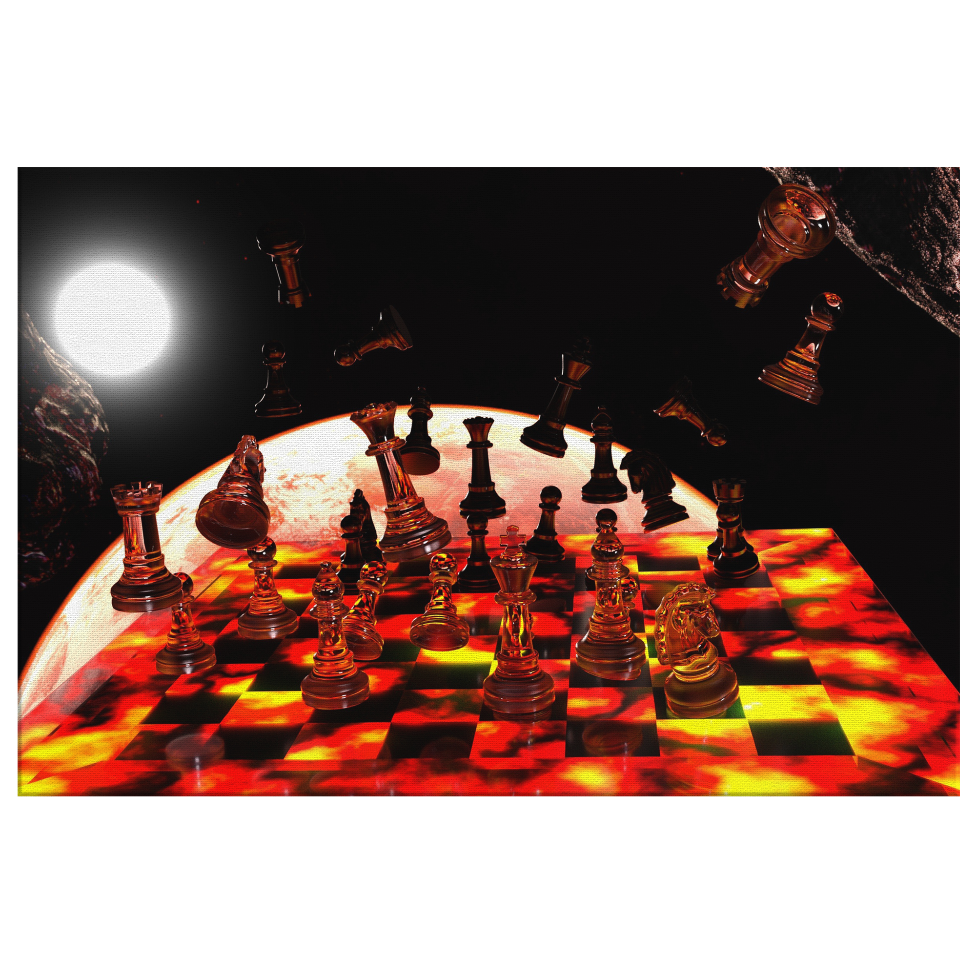 Space Chess - Rectangle Gallery Canvas Art