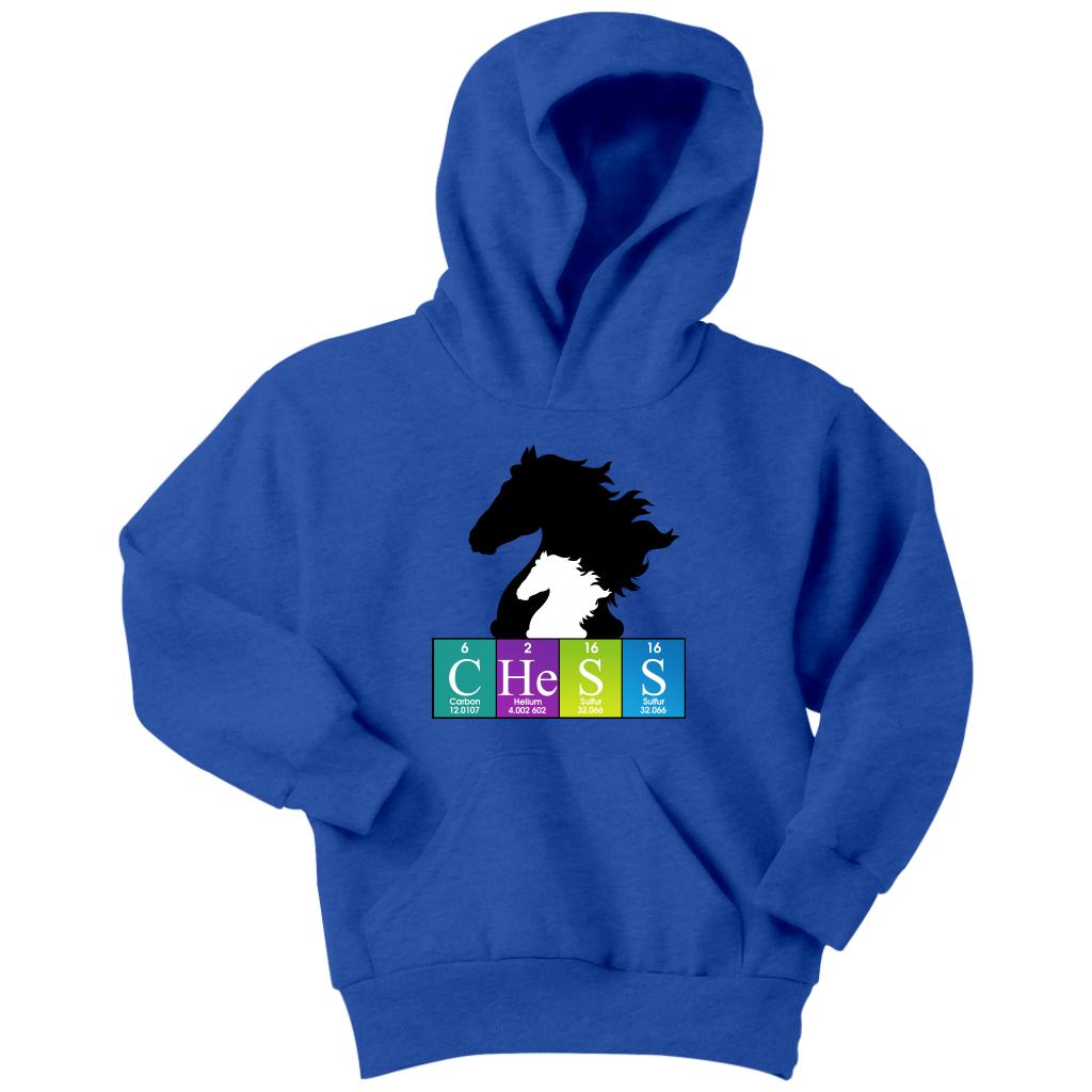 Chess Atomic Table Black Knight- Youth Unisex Hoodie