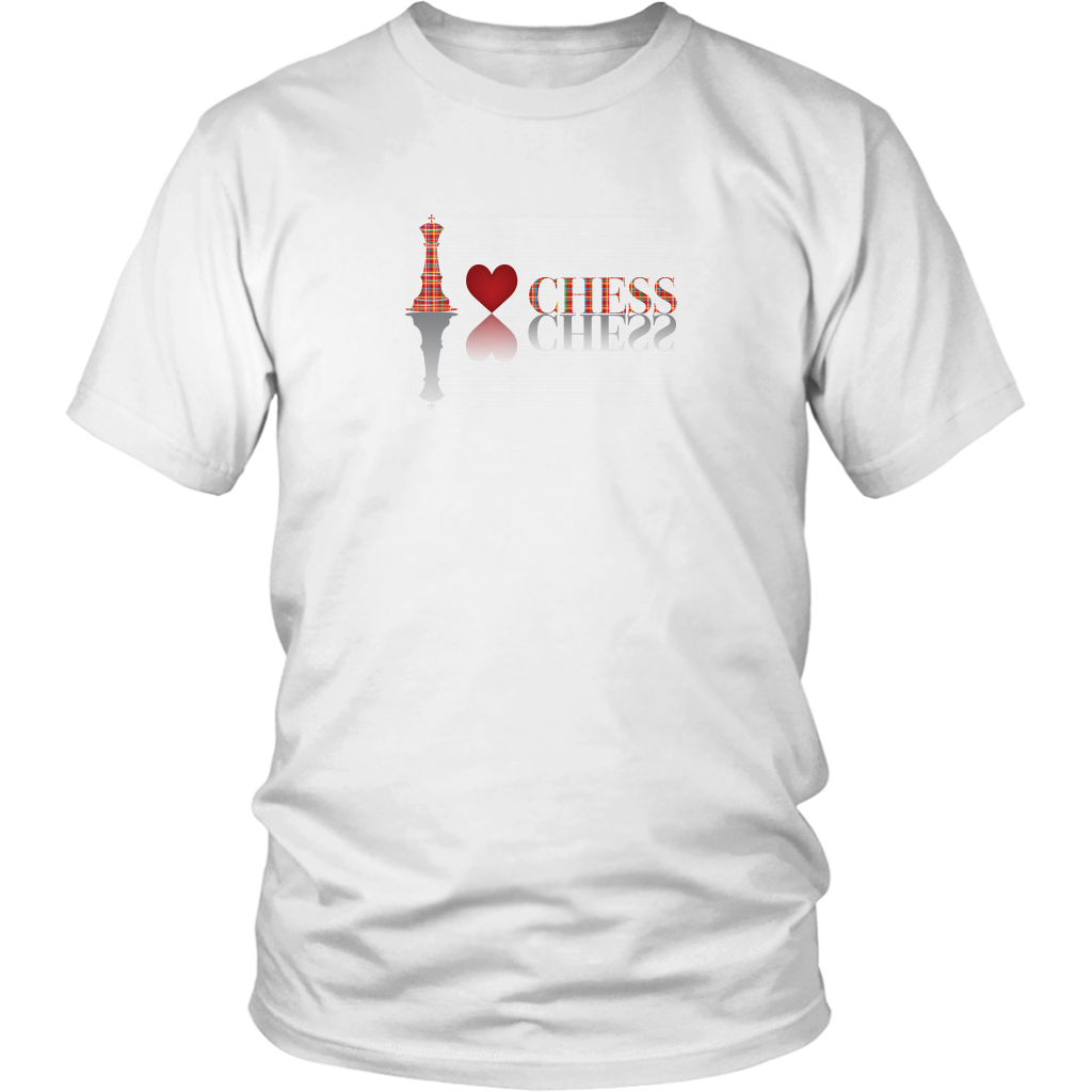 I heart Chess - I love Chess plaid reflective design - Adult Unisex T-Shirt