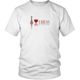 I heart Chess - I love Chess plaid reflective design - Adult Unisex T-Shirt